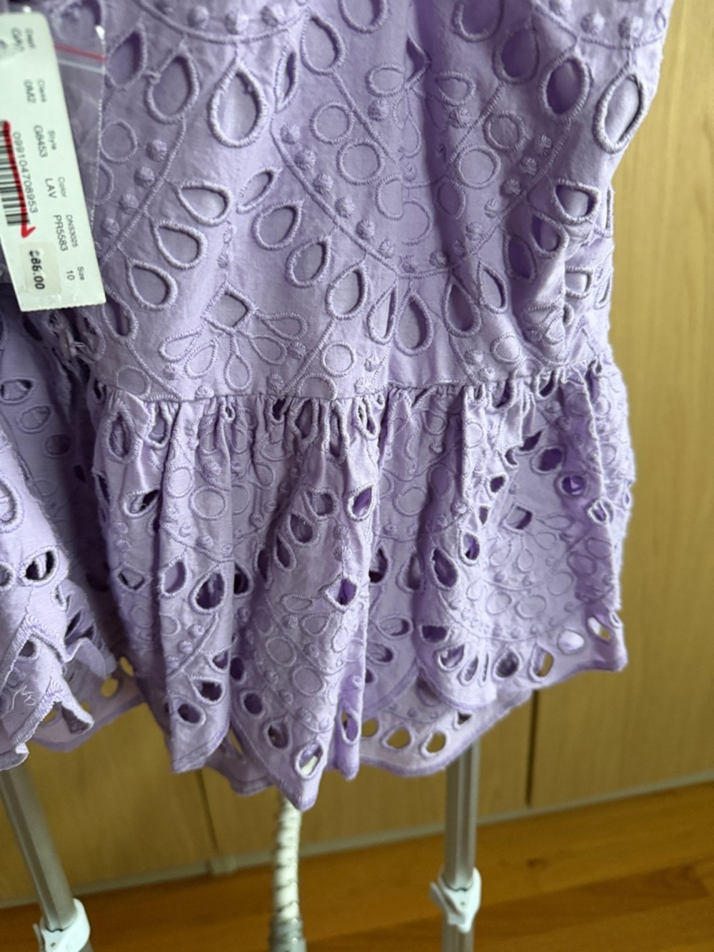 J. Crew Lavender Eyelet Tie-Shoulder Peplum Camisole - Picture 6 of 6